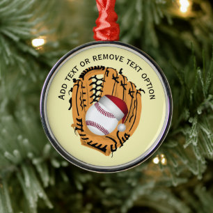Baseball, Handschuh, Fledermäuse, Weihnachten Ornament Aus Metall