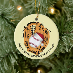 Baseball, Handschuh, Schläger Weihnachten Keramik Ornament