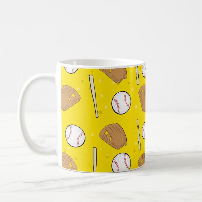 Baseball - Handschuhe, Bälle und Fledermäuse Kaffeetasse (Links)