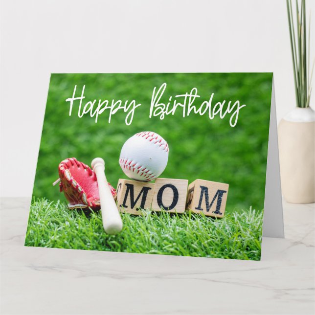 Baseball Happy Birthday Baseball Mama Mother Karte