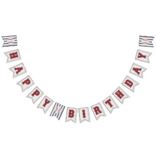 Baseball Happy Birthday Bunt Flag Banner Rot