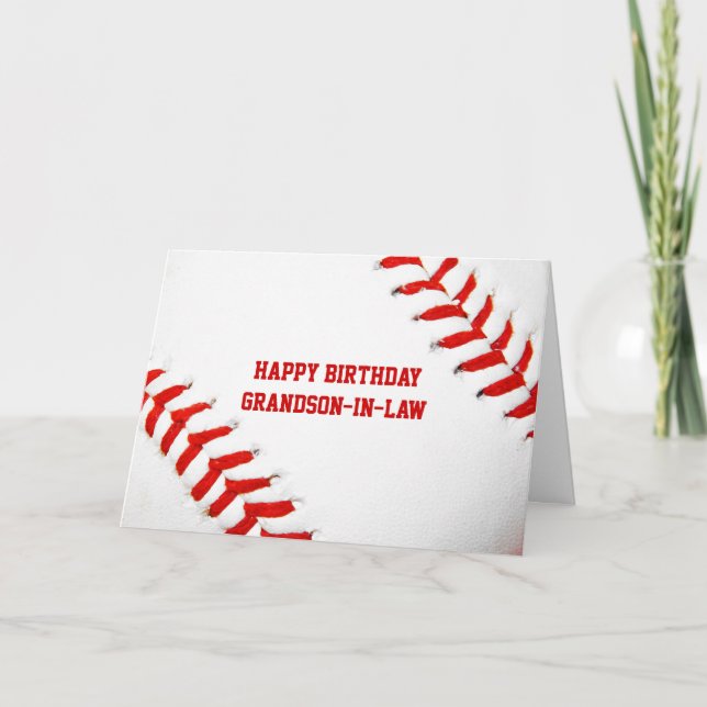 Baseball Happy Birthday Grandson-in-Law Card Karte (Vorderseite)