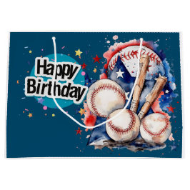 Baseball Happy Birthday Große Geschenktüte