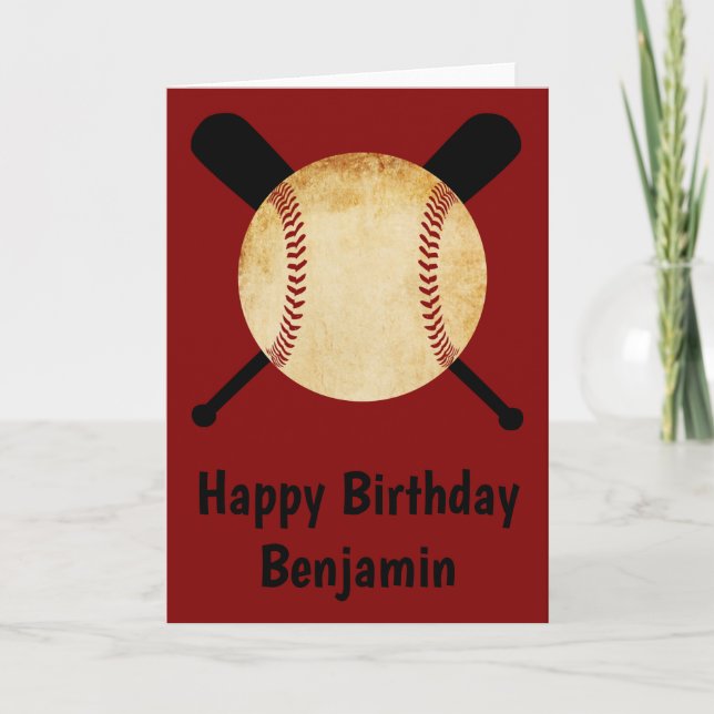 Baseball Happy Birthday Karte (Vorderseite)