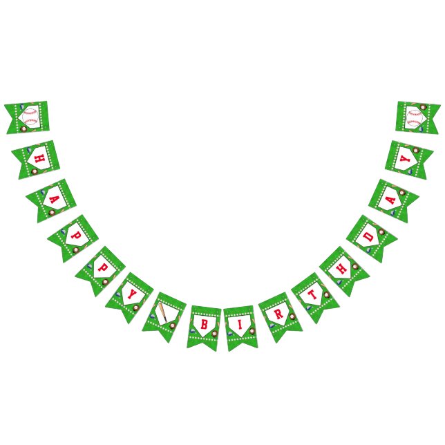 Baseball Happy Birthday Wimpelkette (Alle)