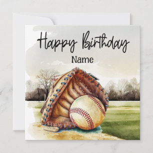 Baseball Happy Geburtstag zum Spieler mit Ball Karte