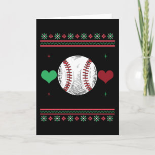 Baseball hässlicher Weihnachtspullover Xmas Karte