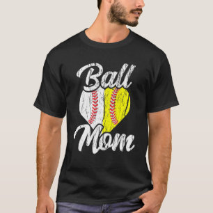 Baseball Heart Fun Mom Dad Men Women Softball Wif T-Shirt