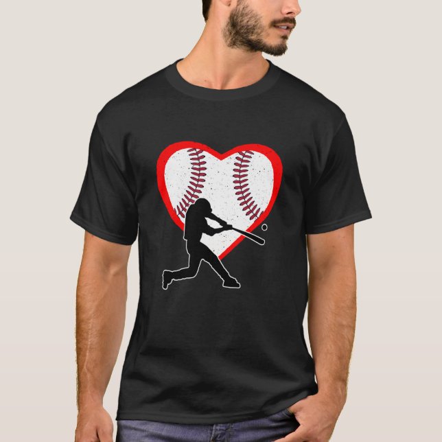 Baseball Heart Sport Love Anti Valentines Day T-Shirt (Vorderseite)