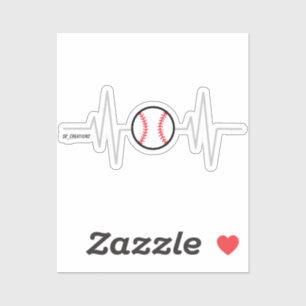 Baseball Heartbeat Aufkleber