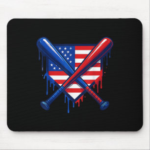 Baseball-Heimplate-Tropf-Jungen-Eiscreme-US-Flagge Mousepad