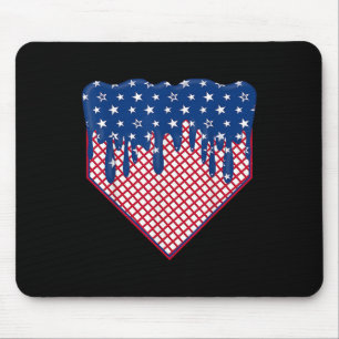 Baseball-Heimplatte-Drip-Jungen-Eiscreme-Us-Flagge Mousepad
