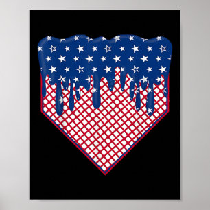 Baseball-Heimspielfeld-Tropf-Jungen-Eiscreme-Us-Fl Poster