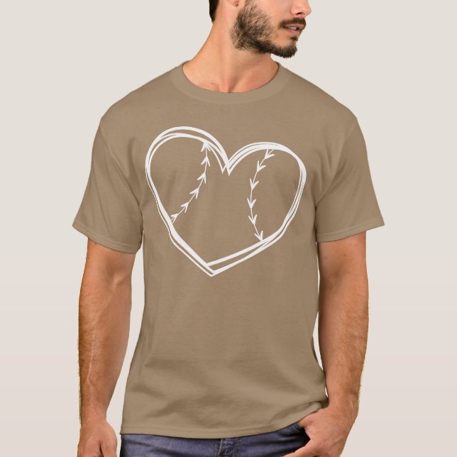 Baseball Herz Sport T-Shirt (Vorderseite)
