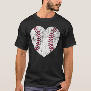 Baseball Herzspass Mama Vater Männer Softball Ehef T-Shirt