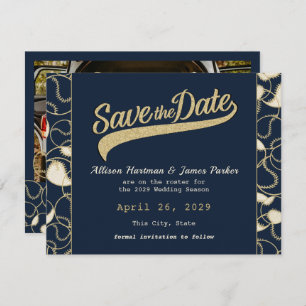 Baseball-Hochzeit speichern Sie das Datum Save The Date