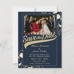 Baseball-Hochzeit Termin vormerken Save The Date