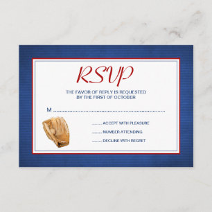 Baseball-Hochzeit UAWG Wartekarte RSVP Karte