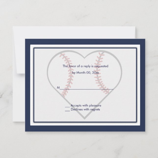 Baseball-Hochzeitskarte RSVP Karte (Vorderseite)
