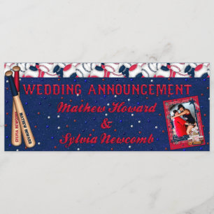 Baseball Hochzeitsticket Einladung - Individuell H