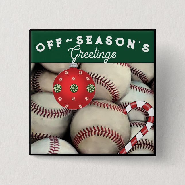 Baseball Holiday Geschenk Weihnachten Kleine Gesch Button (Vorderseite)