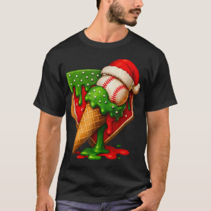 Baseball Home Plate Weihnachten Eis Drip Jungen  T-Shirt