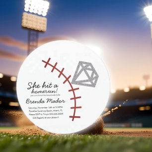 Baseball Homerun Diamant-Brillant Hochzeitsdusche  Save The Date