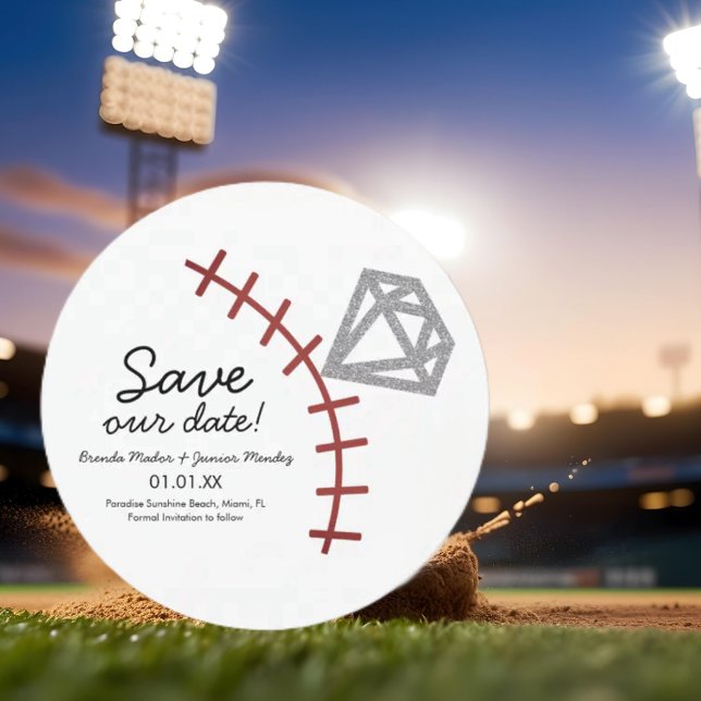 Baseball Homerun Diamond Gem Save The Date (Von Creator hochgeladen)
