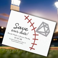 Baseball Homerun Diamond Gem Save the Date