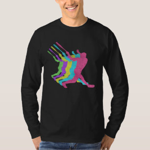 Baseball Homerun Hit 80er Farben 1980er T-Shirt