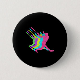 Baseball Homerun Hit 80er Farben Design Button
