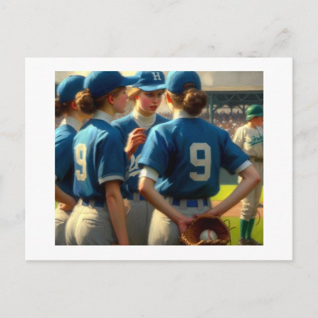 Baseball Huddle Postkarte (Vorderseite)