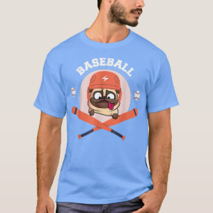Baseball-Hund Junior-Pug-Bombe gekorkter Schläger T-Shirt