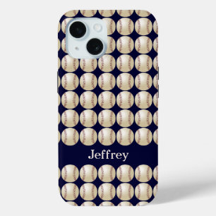 Baseball, "Husten", Personalisierter Name, iPhone 15 Hülle