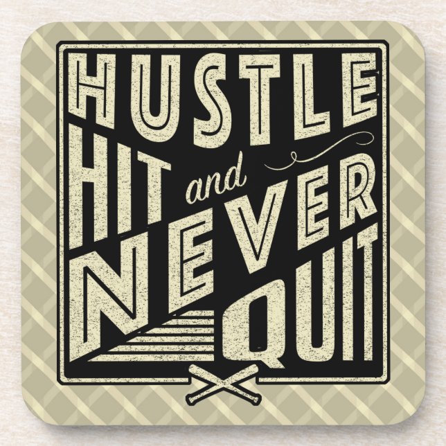 Baseball Hustle Hit nie beenden Untersetzer Set (Vorderseite)