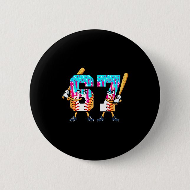 Baseball Ice Cream 67 Six Seven Cool Player 6 7 Dr Button (Vorderseite)