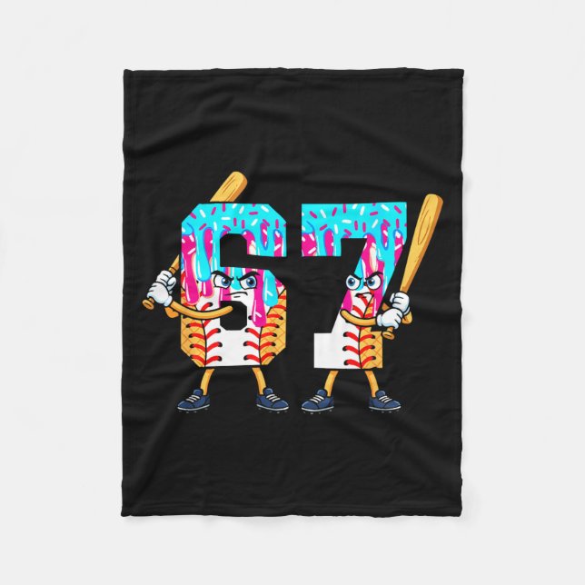 Baseball Ice Cream 67 Six Seven Cool Player 6 7 Dr Fleecedecke (Vorderseite)