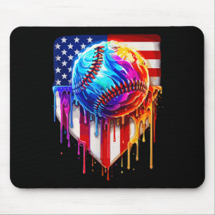 Baseball Ice Cream American Flag Tropfen Mousepad