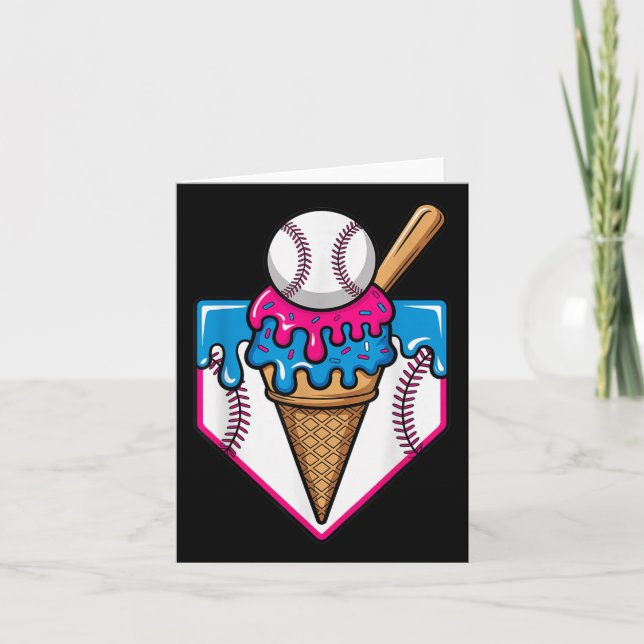 Baseball Ice Cream Dripping Baseball Zuhause Plate Karte (Vorderseite)