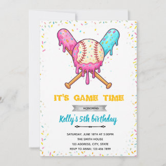 Baseball Ice Cream Tropfen Geburtstag Einladung