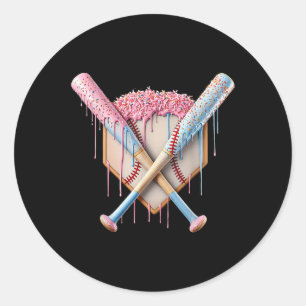 Baseball Ice Cream Zuhause Plate Tropfen Youth Boy Runder Aufkleber