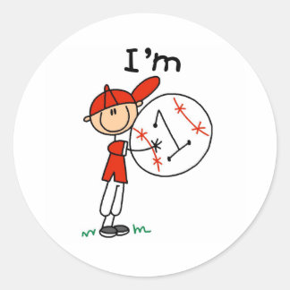 Baseball, ich bin 1 runder aufkleber