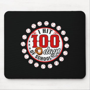 Baseball Ich habe 100 Tage Schule Baseballspieler Mousepad