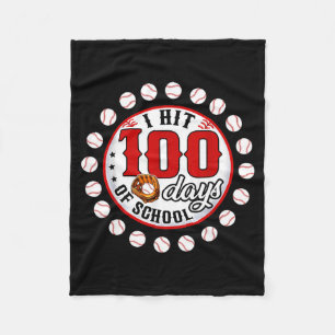 Baseball Ich habe 100 Tage Schule geschlagen Baseb Fleecedecke