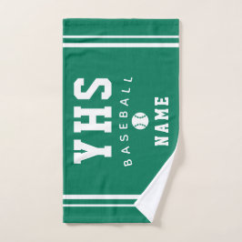 Baseball Icon, Custom Name & School, Team Gift Han Handtuch