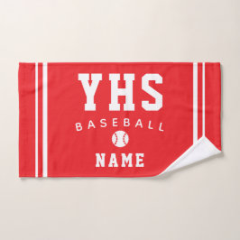 Baseball Icon, Custom Name & School, Team Gift Han Handtuch