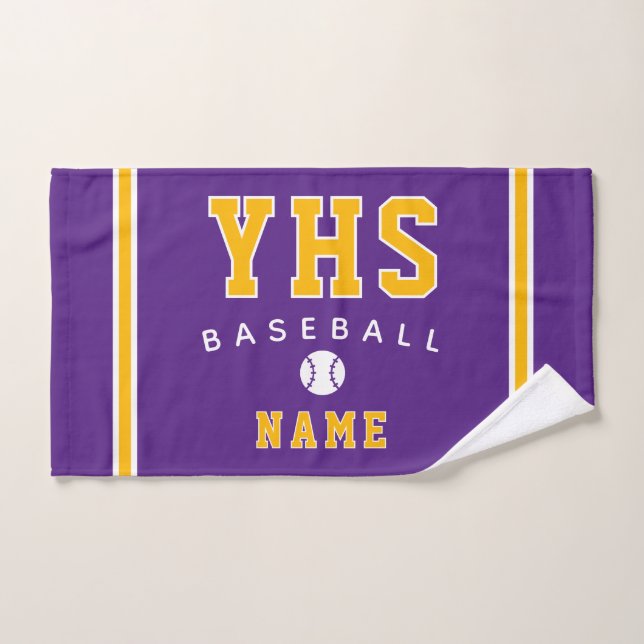 Baseball Icon, Custom Name & School, Team Gift Handtuch (Handtuch)