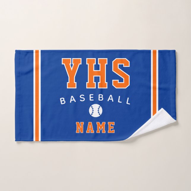 Baseball-Ikone, Benutzerdefinierter Name & Schule, Handtuch (Handtuch)