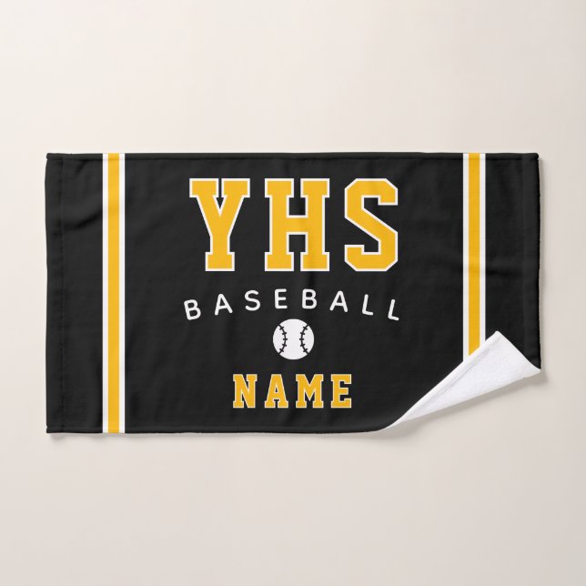 Baseball-Ikone, Benutzerdefinierter Name & Schule, Handtuch (Handtuch)