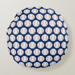 Baseball im blauen Hintergrund Rundes Kissen